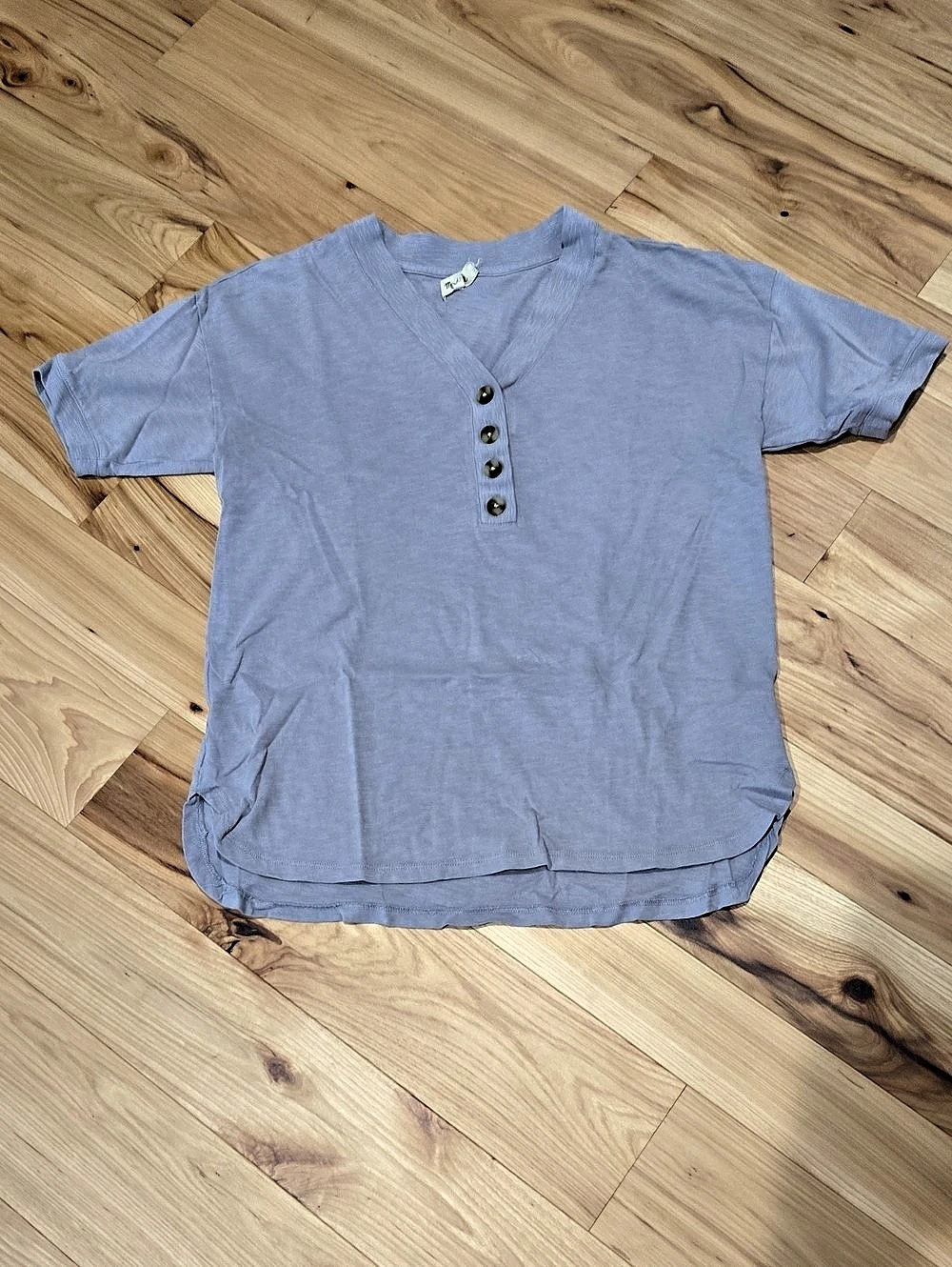 Madewell Short Sleeve Henley in Light Purple Size XS Like New